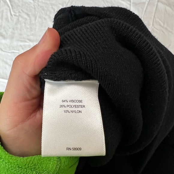 “A loves a” Black knit ribbed pencil midi straight classic skirt - Picture 5 of 9